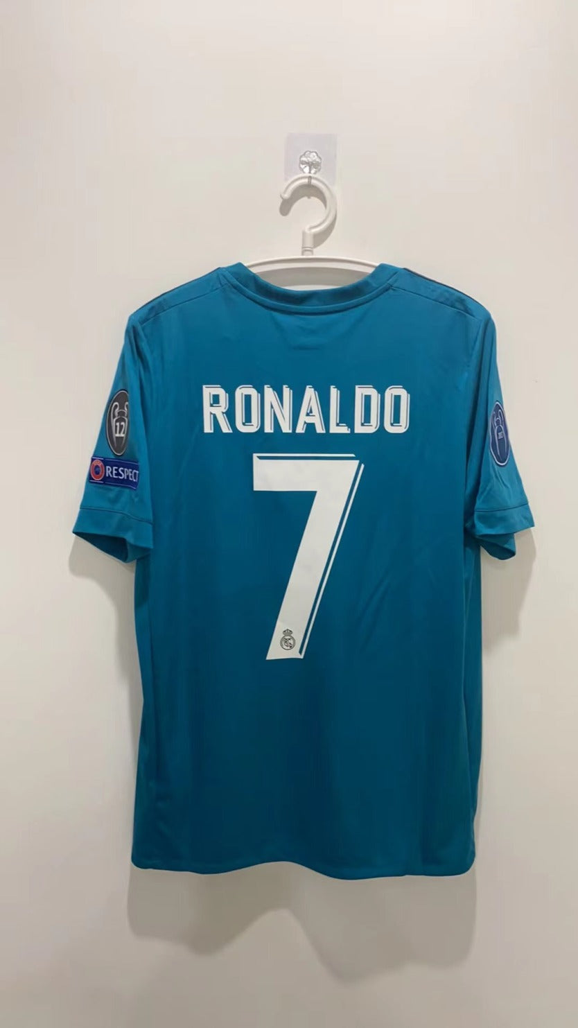 Cristiano Ronaldo CR7 Real Madrid 16/17 Away Original Retro Short sleeved Jersey Green