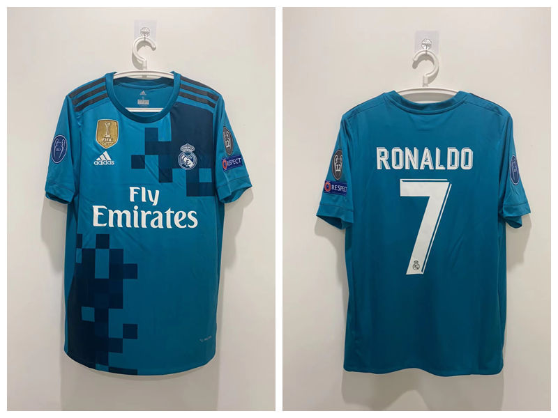 Cristiano Ronaldo CR7 Real Madrid 16/17 Away Original Retro Short sleeved Jersey Green